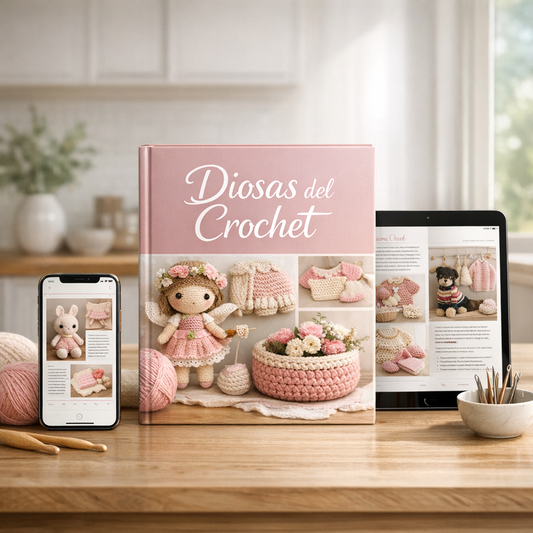 Libro "Diosas del crochet" + 2.500 patrones + 🎁 6 bonos de regalo!